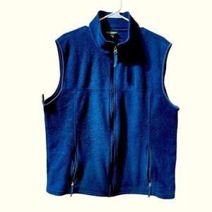 L.L. BEAN Men Blue Fleece L Vest